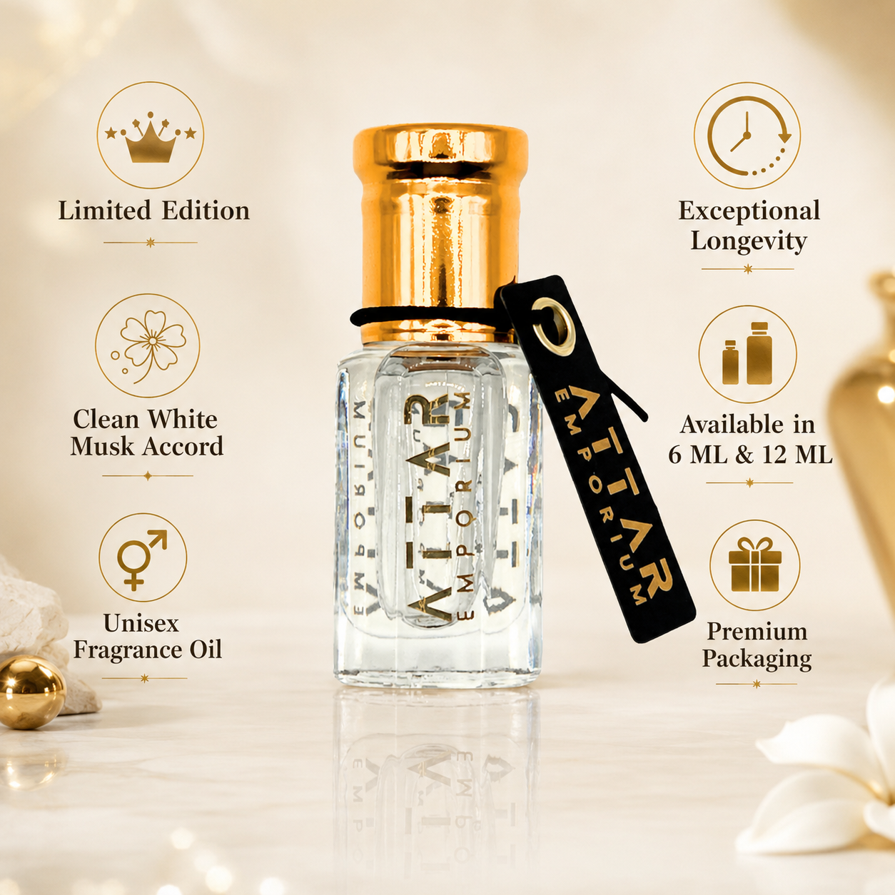 Superior White Musk Attar Fragrance Oil - Unisex