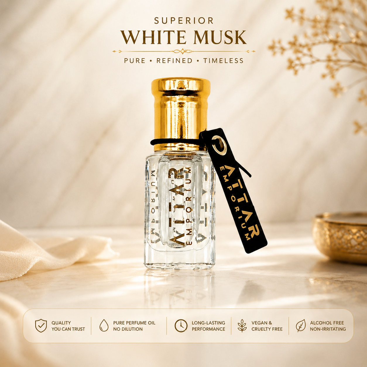 Superior White Musk Attar Fragrance Oil - Unisex