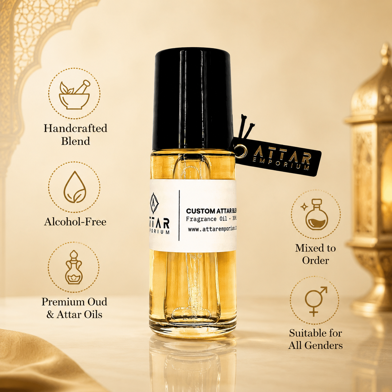 Custom Attar Perfume Oil – 30 ml Alcohol-Free