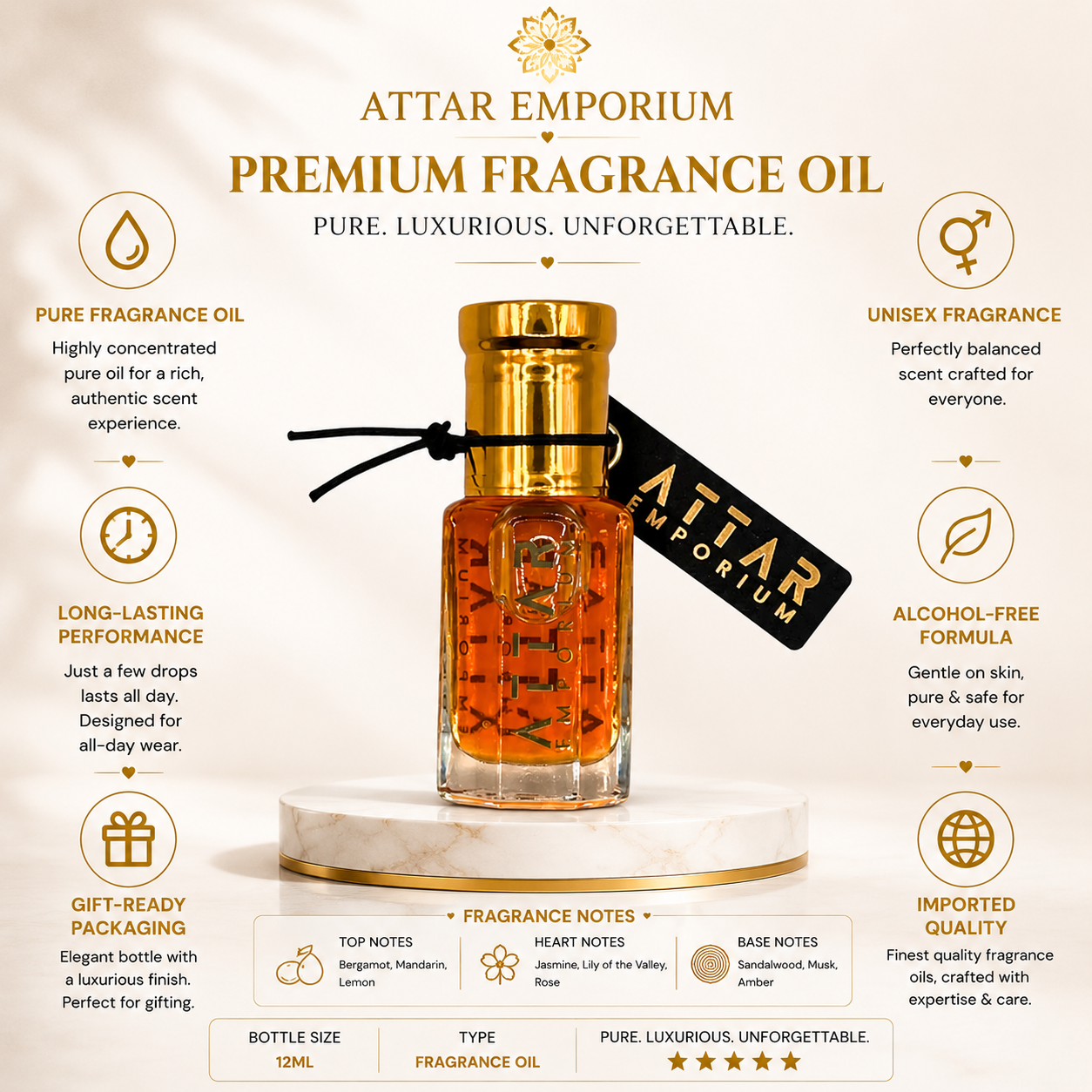 Shai Oud Attar Fragrance OIl - Unisex