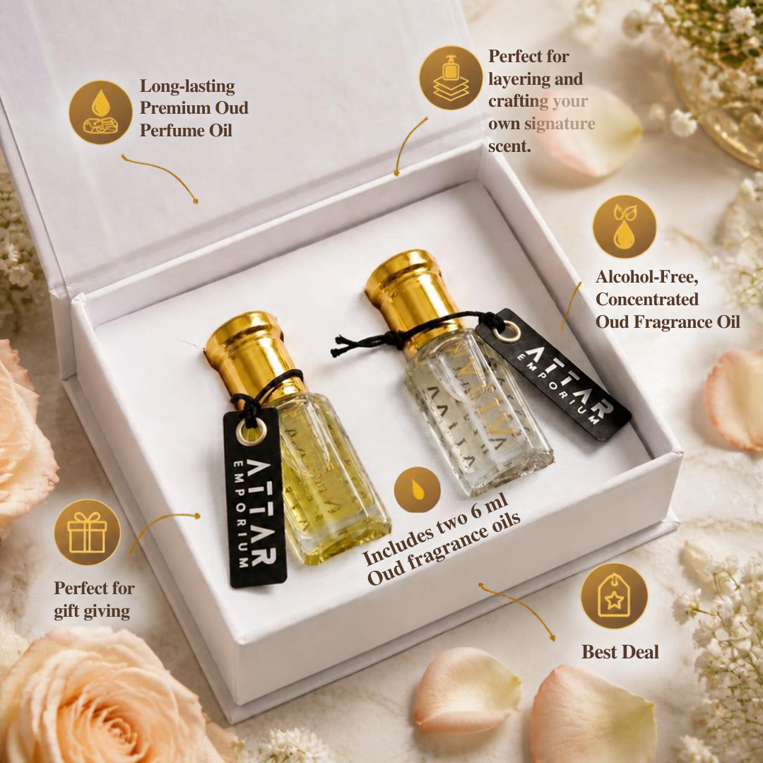 Attar Perfume Oil Duo Set | Damascus Rose + Sabaya | 6ml Each
