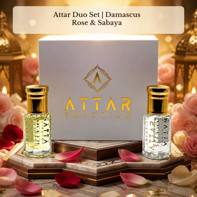 Attar Perfume Oil Duo Set | Damascus Rose + Sabaya | 6ml Each