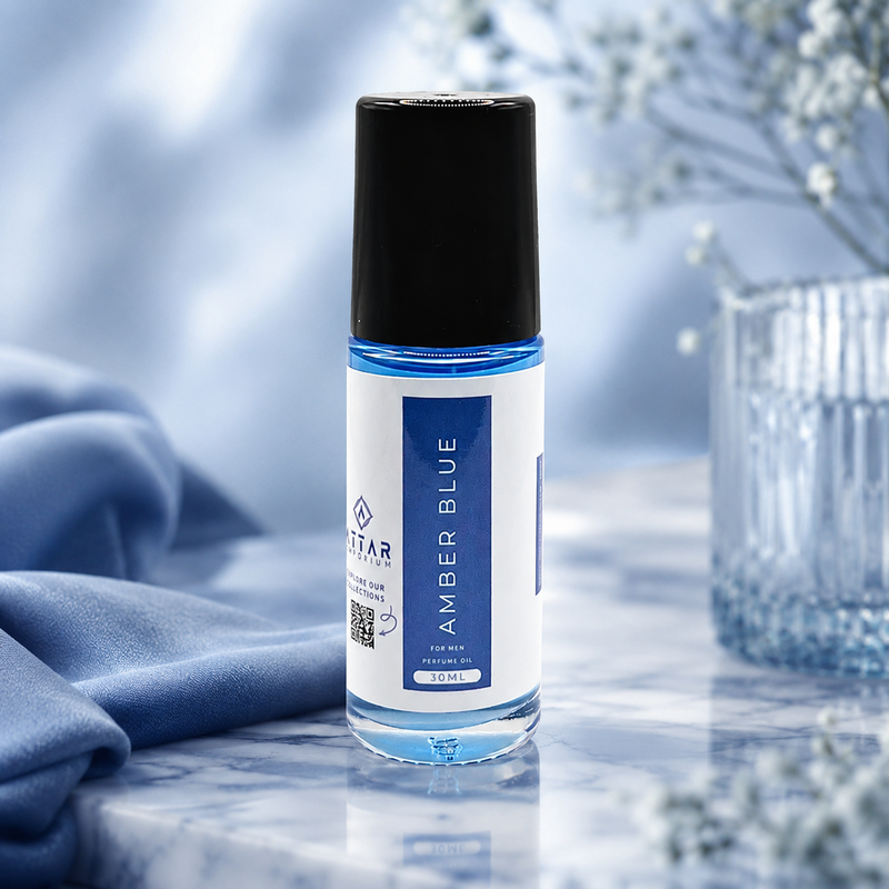 Amber Blue Fragrance Oil 30 ML luxury fragrance oil close-up