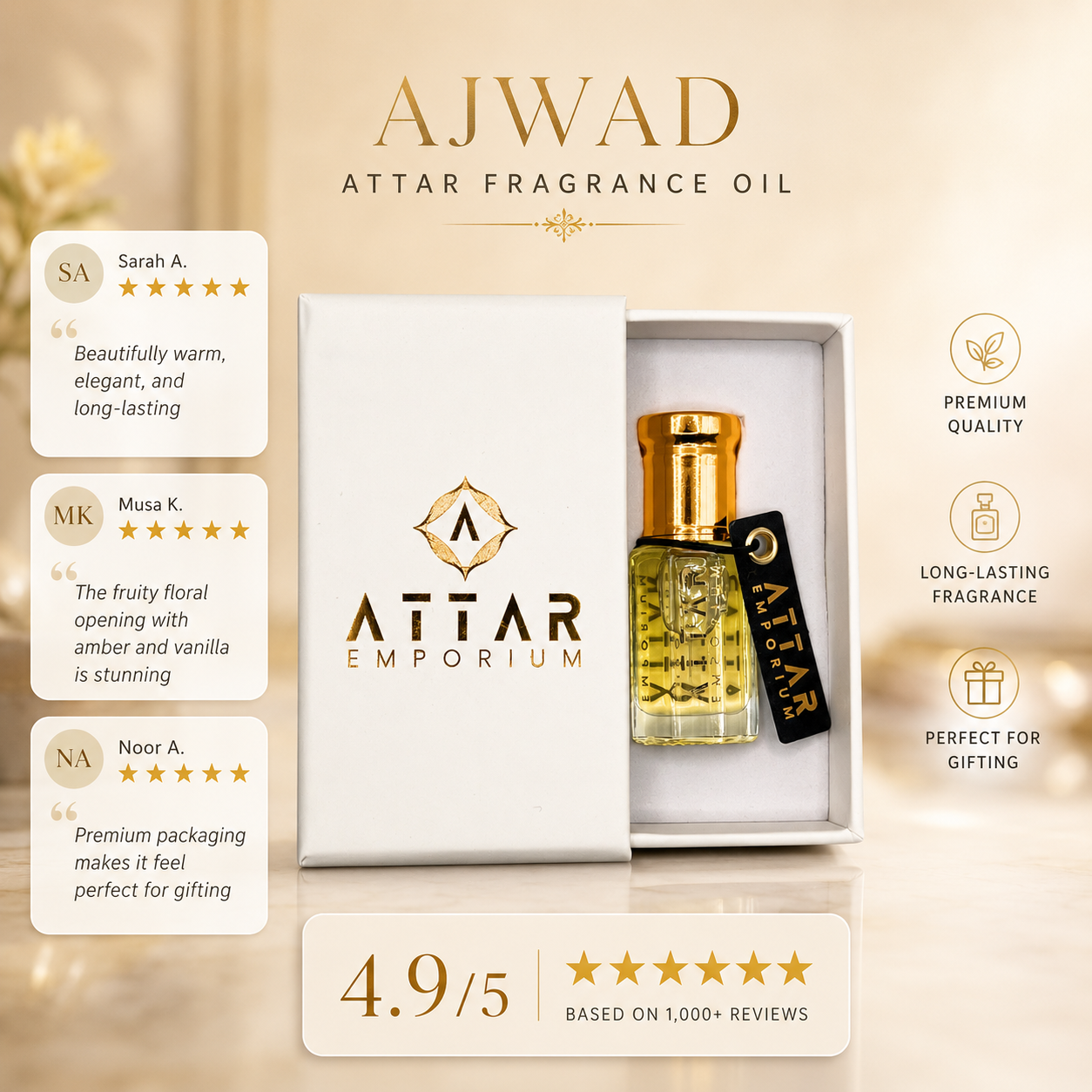 Ajwad Attar Fragrance Oil -  Unisex